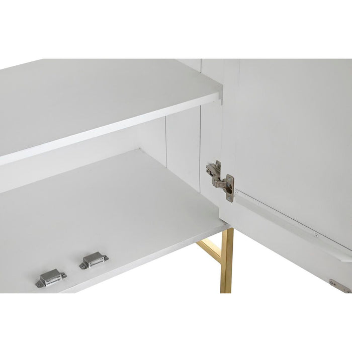 Servantă DKD Home Decor Romb Alb Alamă Lemn de mango (157 x 43 x 84 cm)