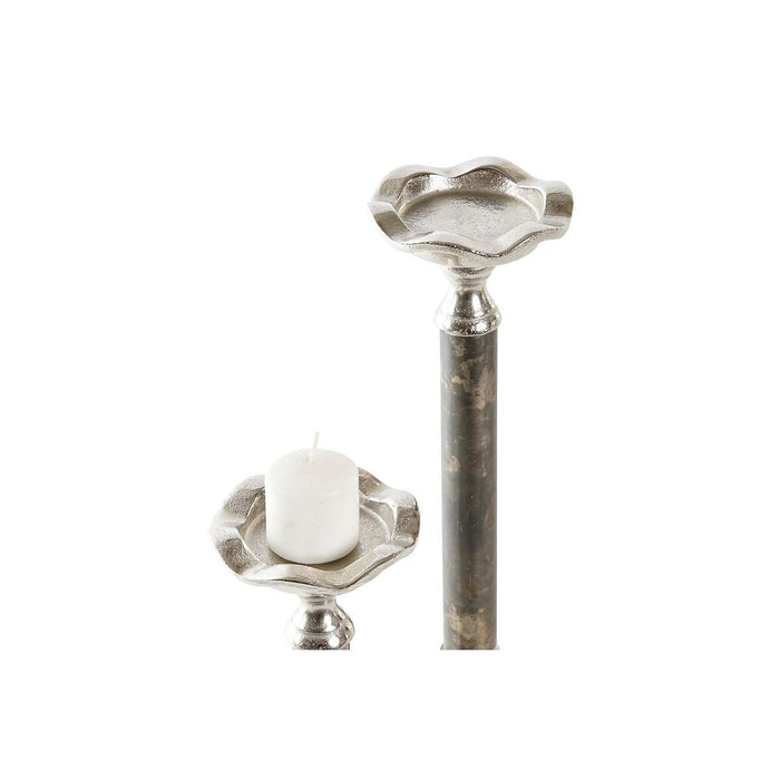 Candelabru DKD Home Decor Aluminiu 10 x 10 x 31,5 cm Modern (2 Unități)