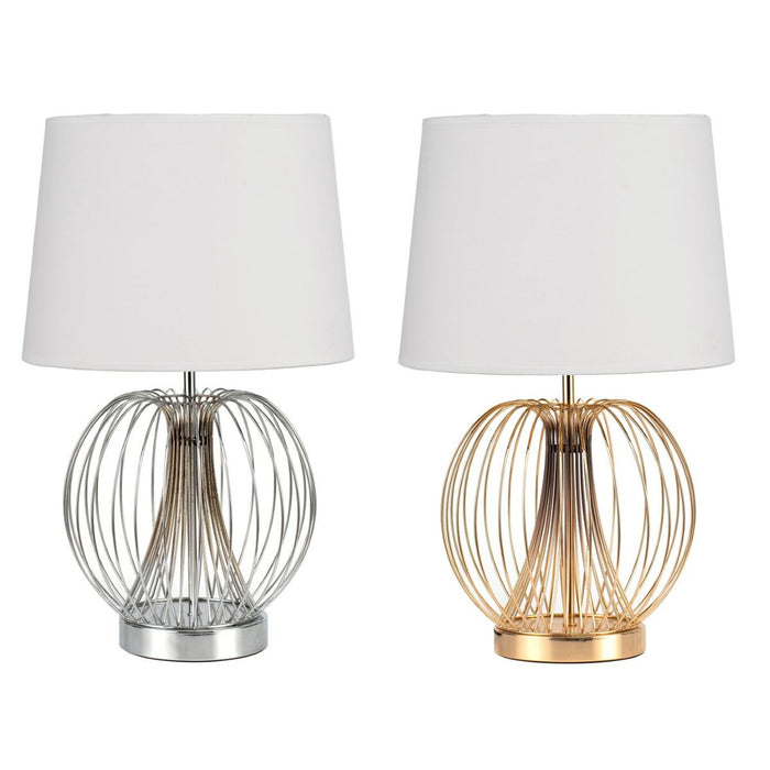 Lampă de masă DKD Home Decor 32.5 x 32.5 x 52 cm Metal Alb 220 V 50 W (2 Unități)