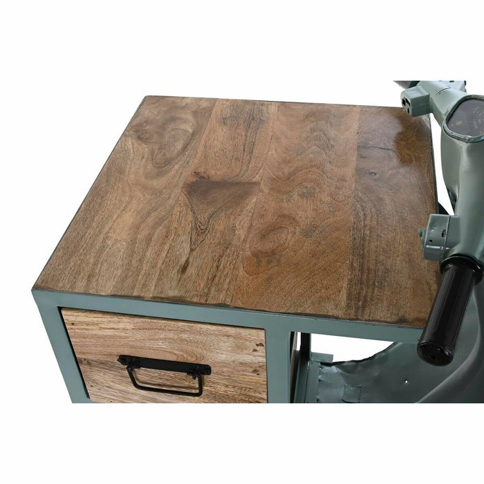 Dulap cu Sertare DKD Home Decor Albastru Metal Maro Motocicletă Lemn de mango Uzat (100 x 67 x 105 cm)