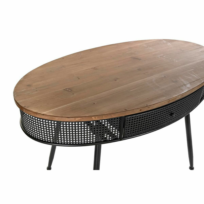 Consolă DKD Home Decor Brad Negru Metal Maro (120 x 65 x 77 cm)