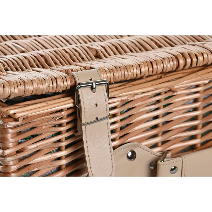 Coș DKD Home Decor Picnic Natural Verde răchită (44 x 30 x 22 cm)