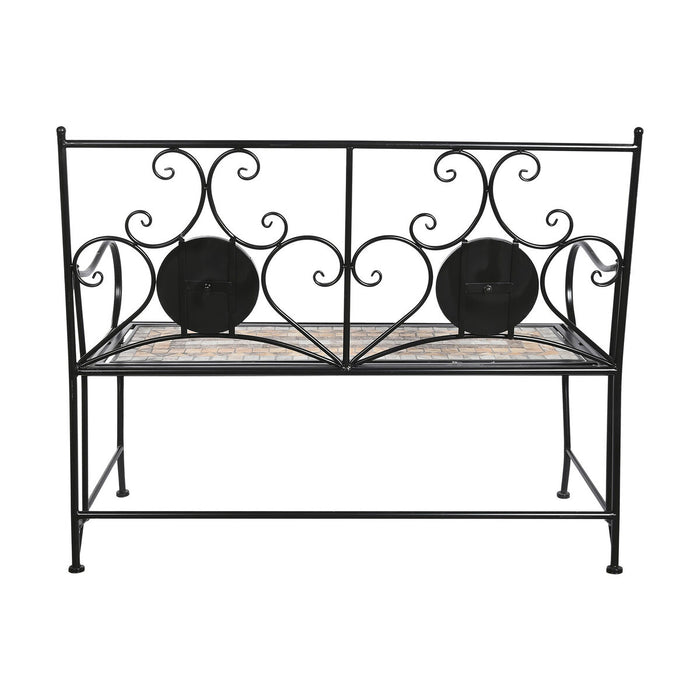 Bancă DKD Home Decor Negru Multicolor Mozaic 111 x 54 x 88 cm