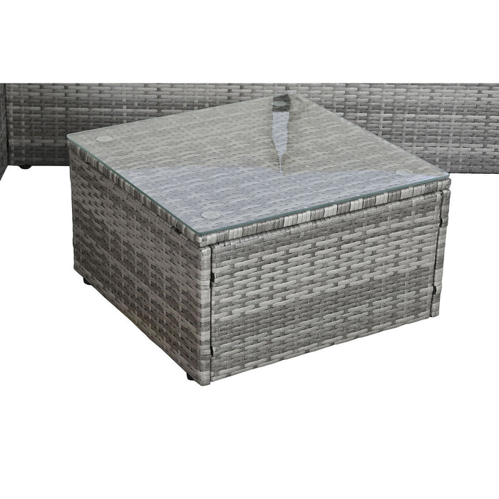 Canapea de Grădină DKD Home Decor Aluminiu Geam ratan sintetic 195 x 130 x 62 cm