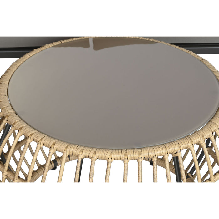 Set masă cu Trei scaune DKD Home Decor Maro Aluminiu ratan sintetic 144 x 67 x 74 cm