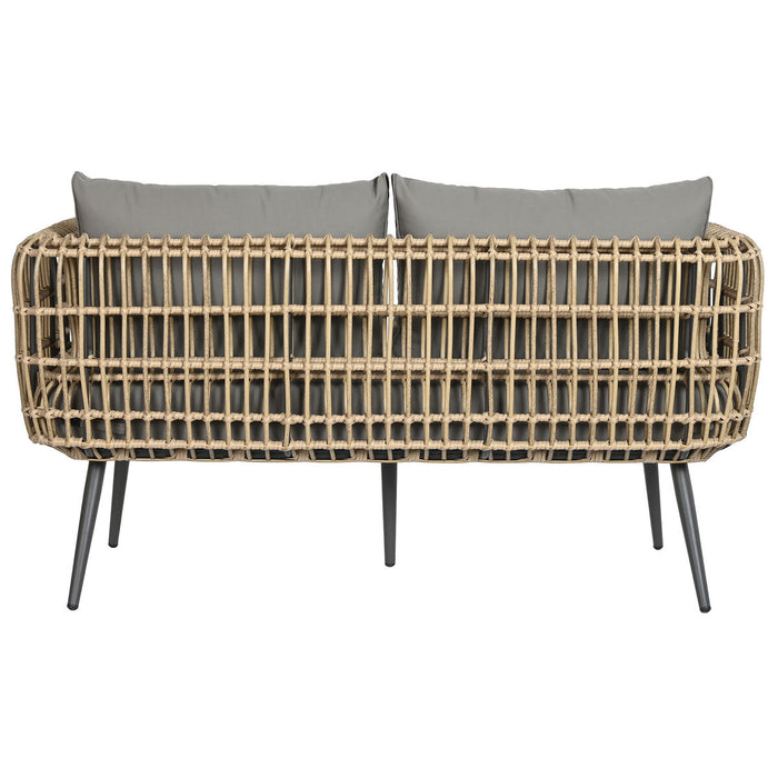 Set masă cu Trei scaune DKD Home Decor Maro Aluminiu ratan sintetic 144 x 67 x 74 cm