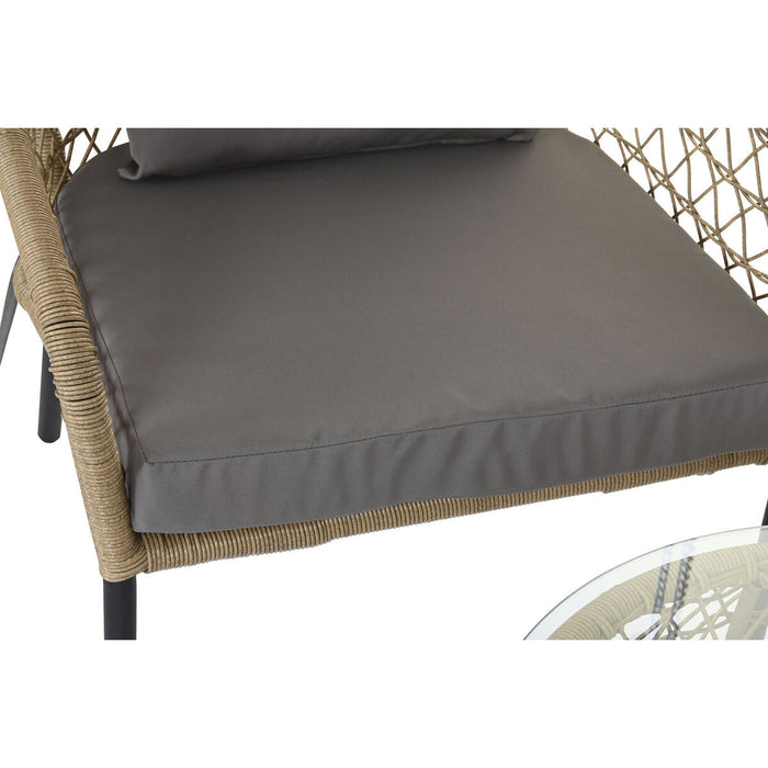Set de Masă cu 2 Scaune DKD Home Decor ratan sintetic Oțel (68 x 73,5 x 66,5 cm)