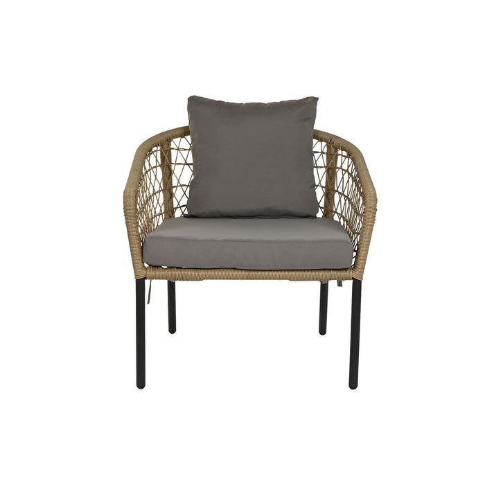 Set de Masă cu 2 Scaune DKD Home Decor ratan sintetic Oțel (68 x 73,5 x 66,5 cm)