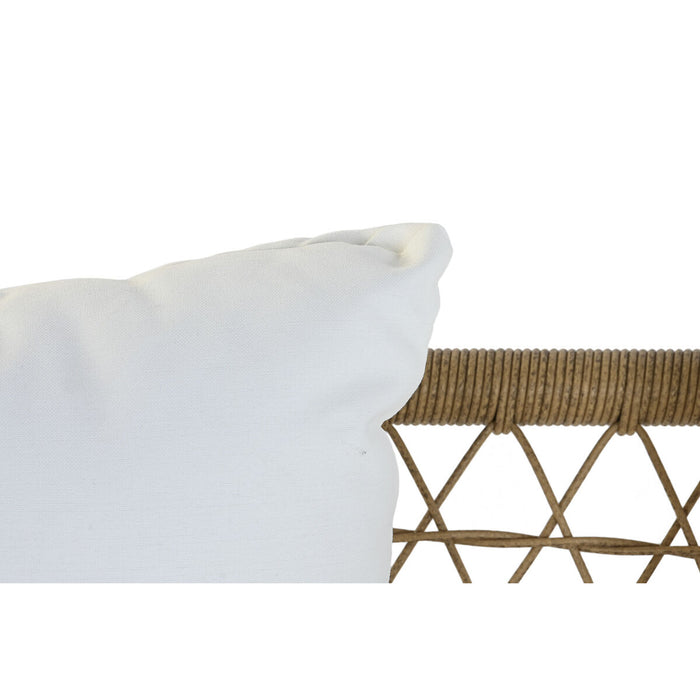Set masă cu Trei scaune DKD Home Decor Alb 137 x 73,5 x 66,5 cm ratan sintetic Oțel