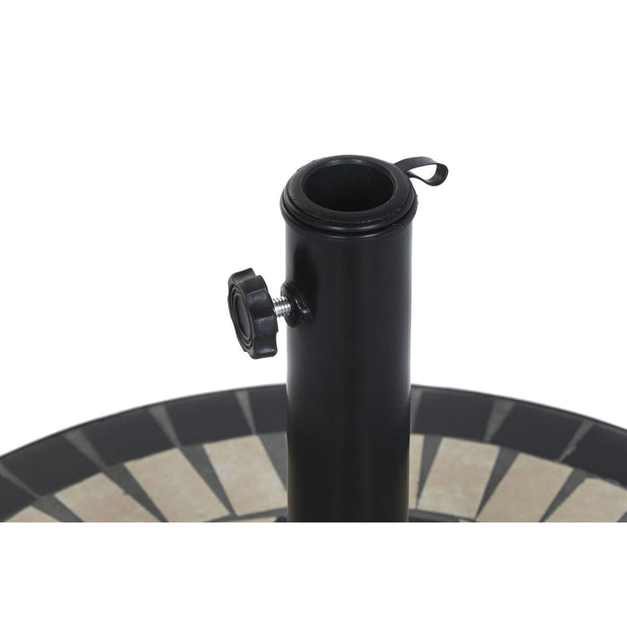 Bază pentru Umbrelă de Soare DKD Home Decor Negru Oțel inoxidabil Alb Gresie (50 x 50 x 32,5 cm)