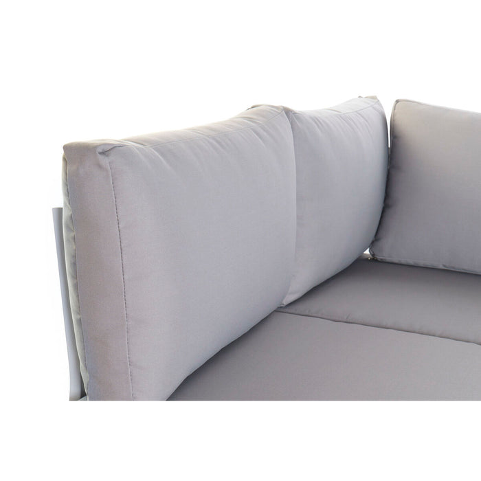 Canapea de Grădină DKD Home Decor Gri Alb Oțel Rășină (212 x 155 x 79 cm)