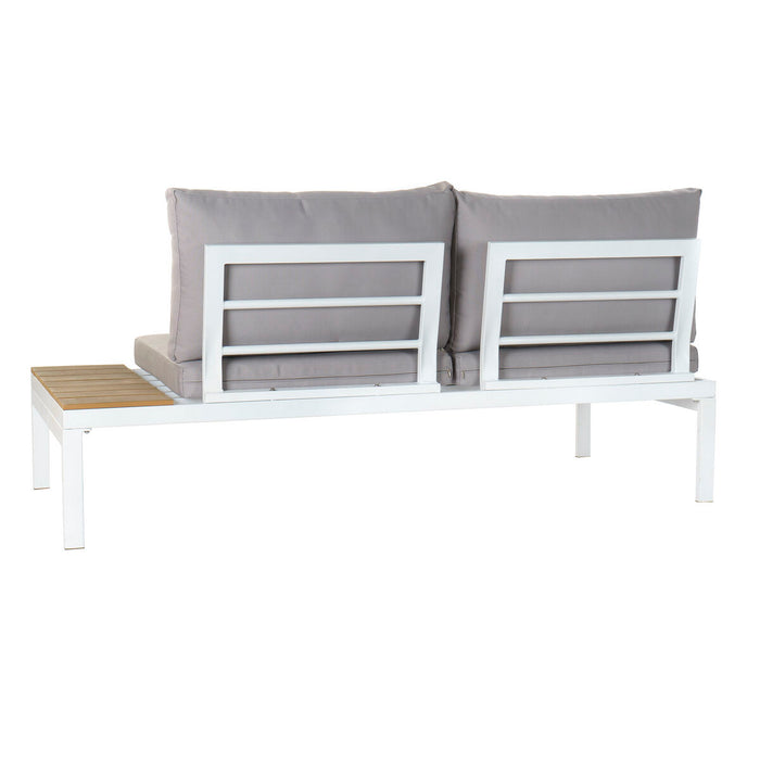 Canapea de Grădină DKD Home Decor Gri Alb Oțel Rășină (212 x 155 x 79 cm)
