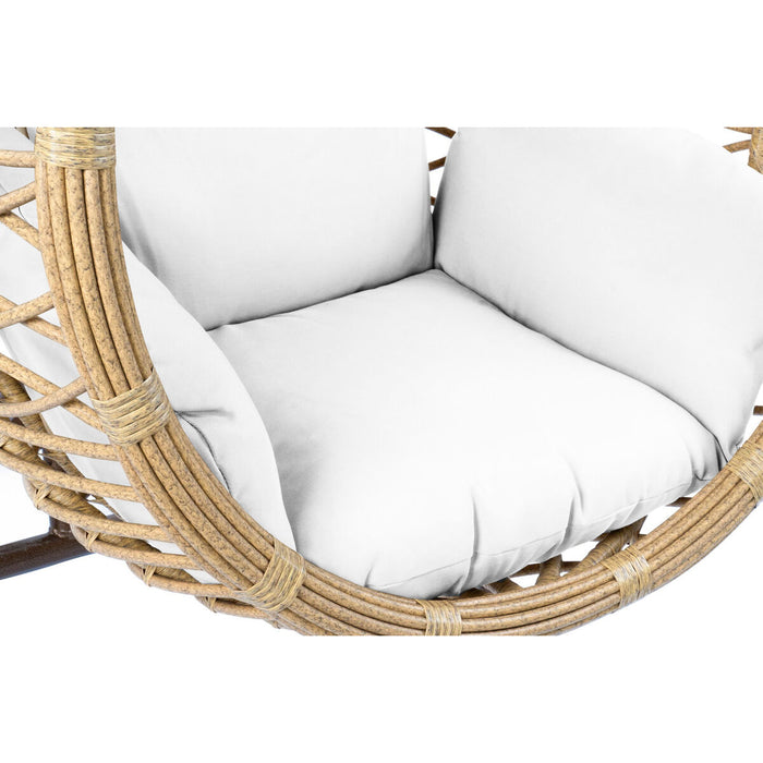 Fotoliu de grădină suspendat DKD Home Decor 100 x 120 x 195 cm Maro ratan sintetic Aluminiu Alb