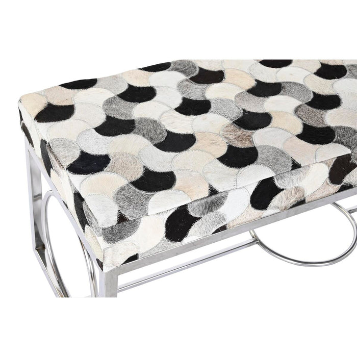 Banchetă DKD Home Decor Alb Maro Negru Argintiu Oțel 122 x 41 x 44 cm