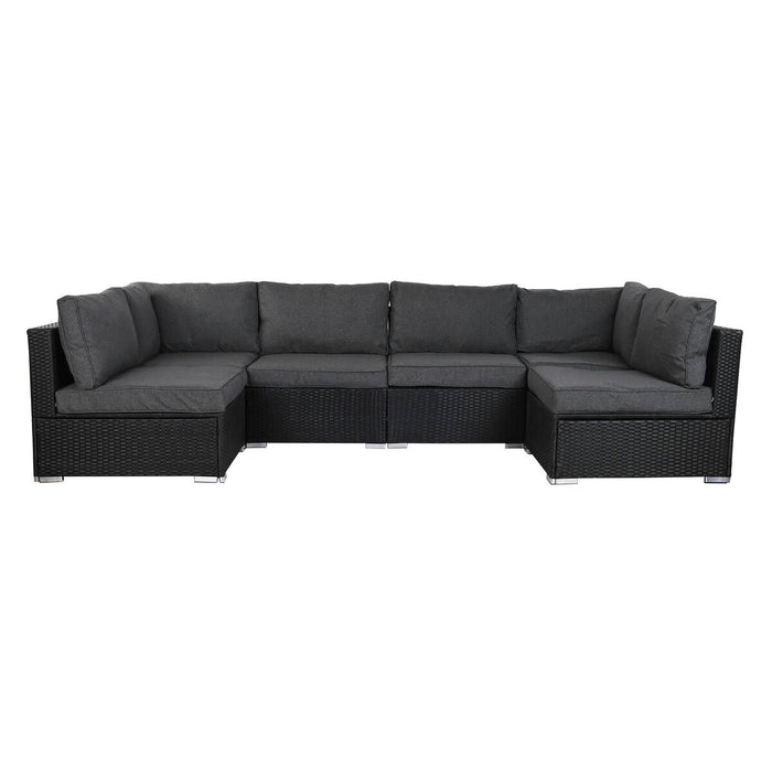 Canapea de Grădină DKD Home Decor 300 x 150 x 65,5 cm 71 x 81 x 67 cm Oțel Sticlă Temperată