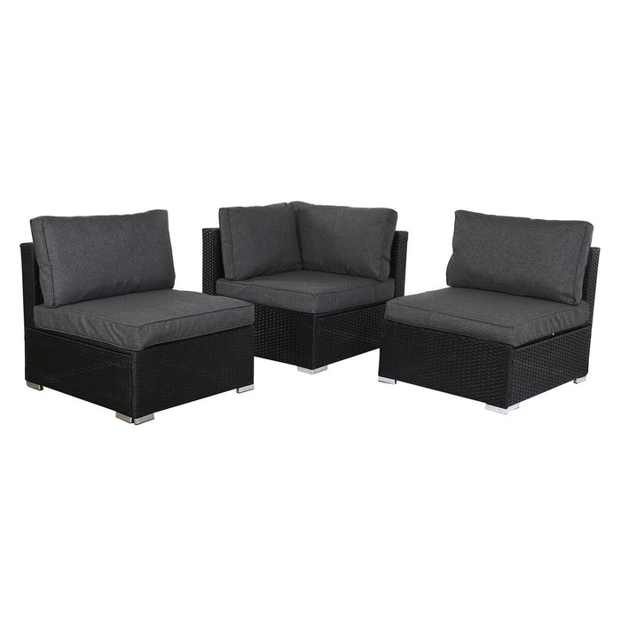 Canapea de Grădină DKD Home Decor 300 x 150 x 65,5 cm 71 x 81 x 67 cm Oțel Sticlă Temperată