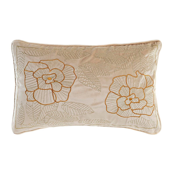 Pernă DKD Home Decor Auriu* 50 x 10 x 30 cm Květiny