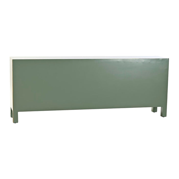 Mobilă TV DKD Home Decor Alb Negru Verde Auriu* Metal Brad Lemn MDF 130 x 26 x 51 cm