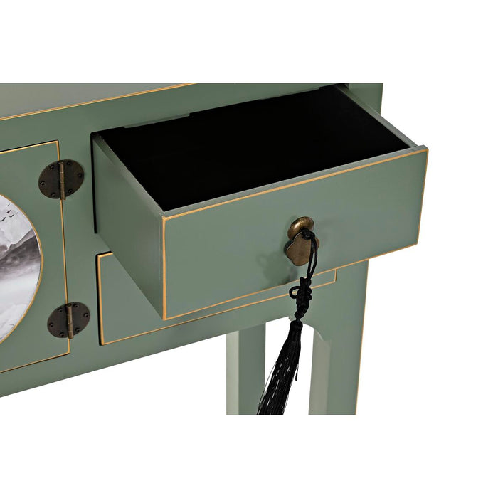 Consolă DKD Home Decor Alb Verde Auriu* Metal Brad Lemn MDF 63 x 28 x 83 cm