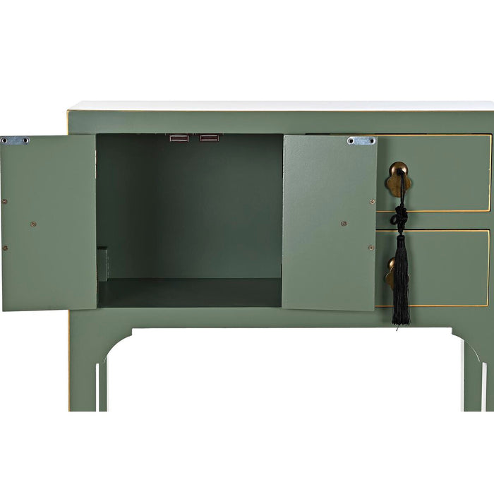 Consolă DKD Home Decor Alb Verde Auriu* Metal Brad Lemn MDF 63 x 28 x 83 cm