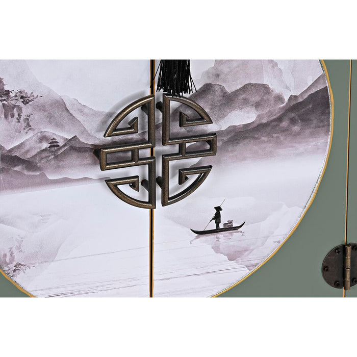 Noptieră DKD Home Decor Brad Auriu* Metal Alb Verde Lemn MDF