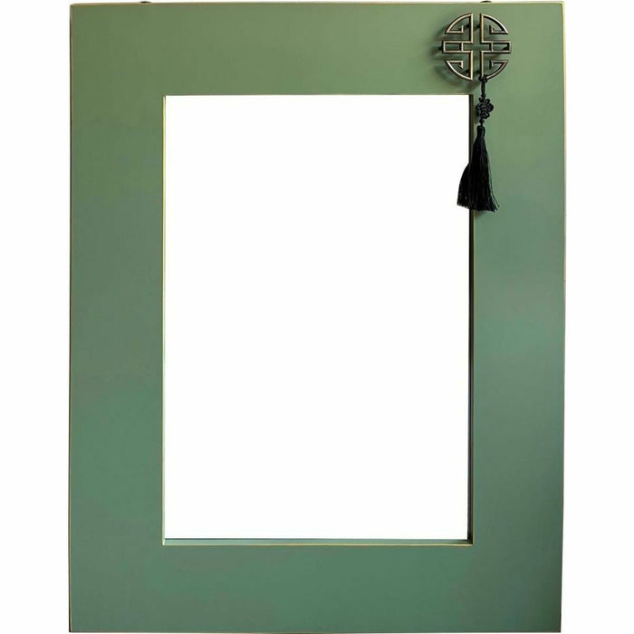 Oglindă de perete DKD Home Decor Brad Natural Roșu Metal Verde Oriental Lemn MDF (70 x 2 x 90 cm)