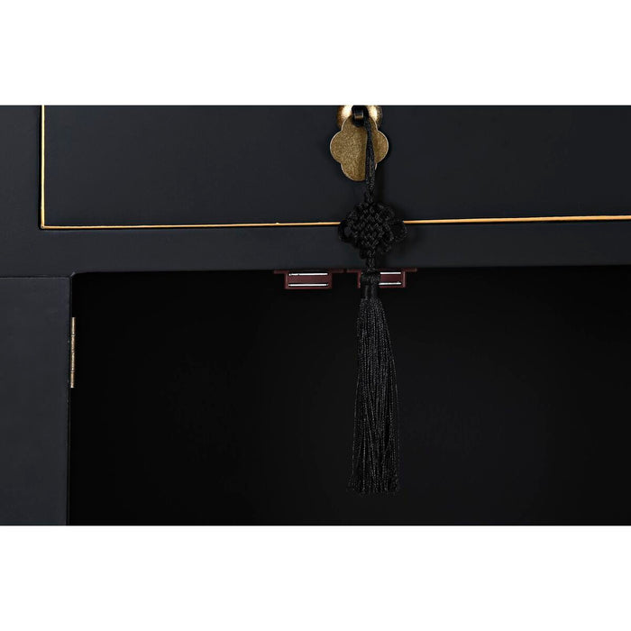 Noptieră DKD Home Decor Alb Negru Auriu* Brad Lemn MDF 45 x 36 x 66 cm