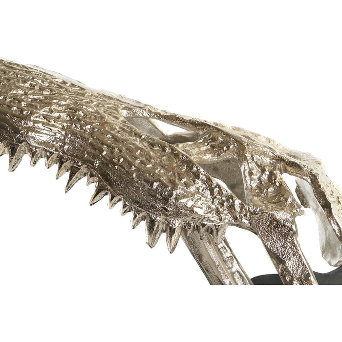 Figură Decorativă DKD Home Decor Șampanie Aluminiu Gri închis Bicolor Crocodil (55 x 26 x 39 cm)