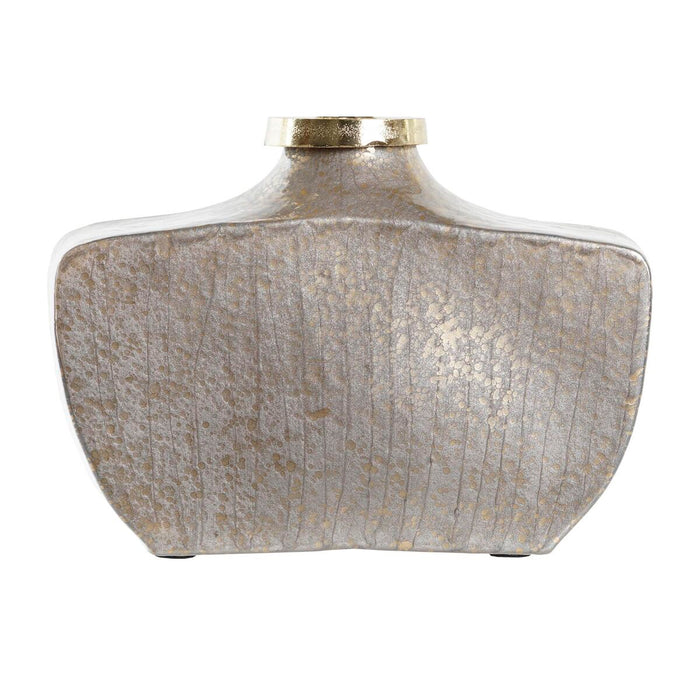 Vază DKD Home Decor Geam Bej Auriu* Aluminiu (33 x 15 x 58 cm)