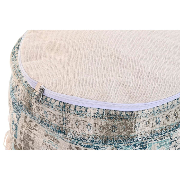 Pernă DKD Home Decor Podea Bej Albastru Maro 40 x 40 x 40 cm Arab Franjuri