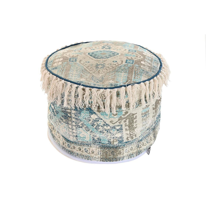 Pernă DKD Home Decor Podea Bej Albastru Maro 40 x 40 x 40 cm Arab Franjuri
