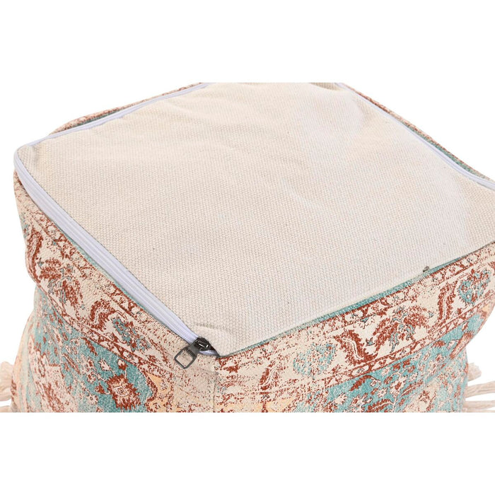Pernă DKD Home Decor Podea Maro Verde Franjuri Arab 40 x 40 x 40 cm