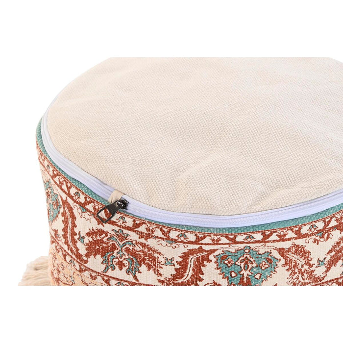 Pernă DKD Home Decor Podea 46 x 46 x 37 cm Maro Verde Galben Arab 45 x 45 x 35 cm Franjuri