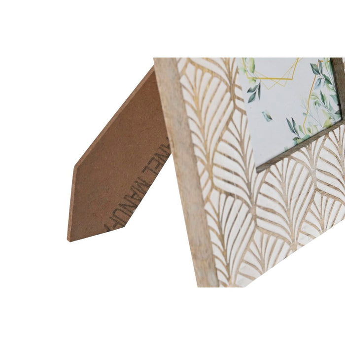 Ramă Foto DKD Home Decor 22,5 x 2 x 28 cm Geam Maro Alb Lemn de mango Urban