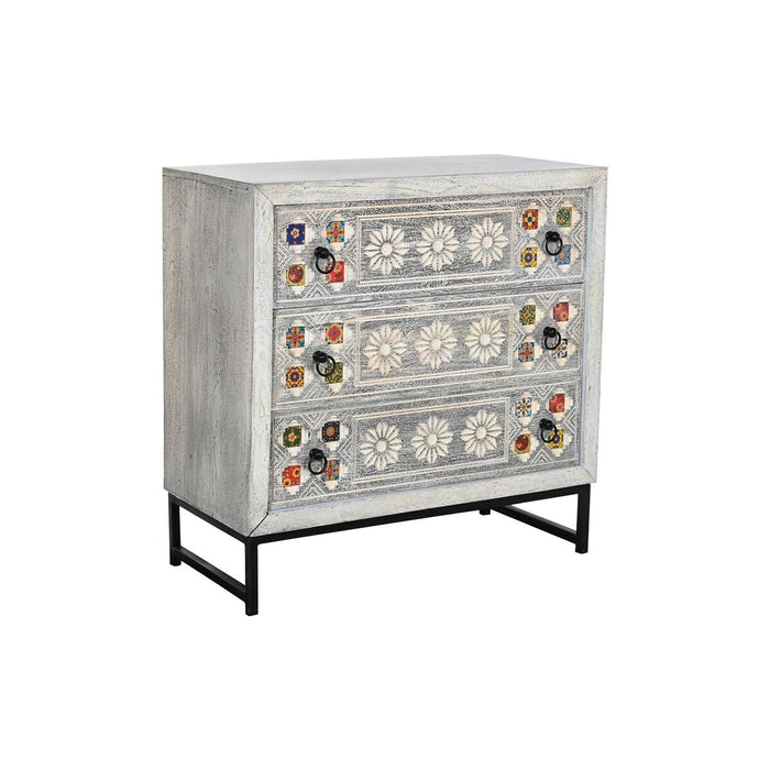 Comodă DKD Home Decor Ceramică Gri Alb Lemn de mango (80 x 38 x 80 cm)