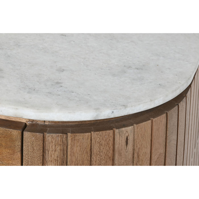 Mobilă TV DKD Home Decor Auriu* Alb Maro Deschis Marmură Lemn de mango (145 x 42 x 48 cm)