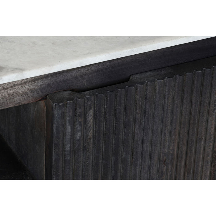 Mobilă TV DKD Home Decor 145 x 40 x 54 cm 150 x 41 x 54 cm Negru Gri Alb Marmură Lemn de mango