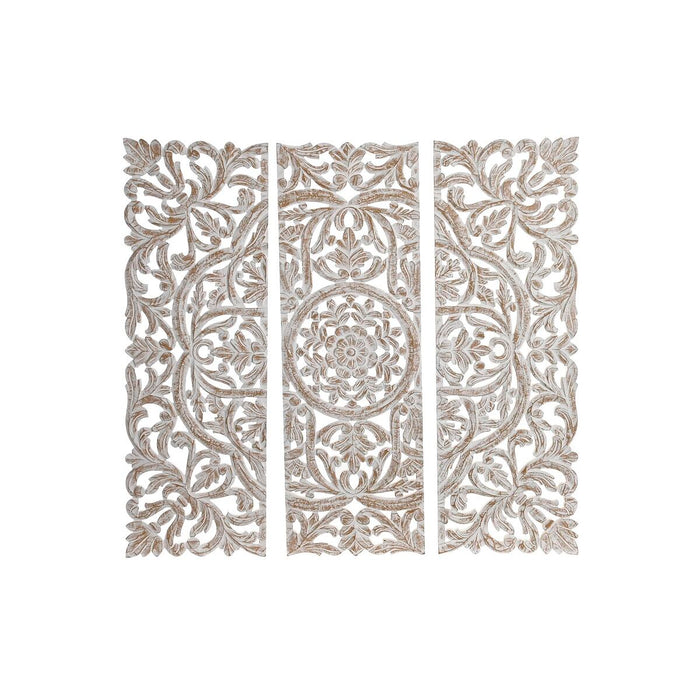 Decorațiune de Perete DKD Home Decor 30 x 2 x 90 cm Finisaj învechit Alb Romantic