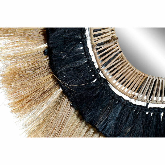 Oglindă de perete DKD Home Decor Negru Natural Fier Colonial 83 x 8 x 83 cm