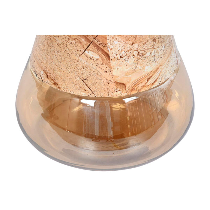 Masa laterală DKD Home Decor Geam Bicolor Fier 50 x 50 x 49 cm