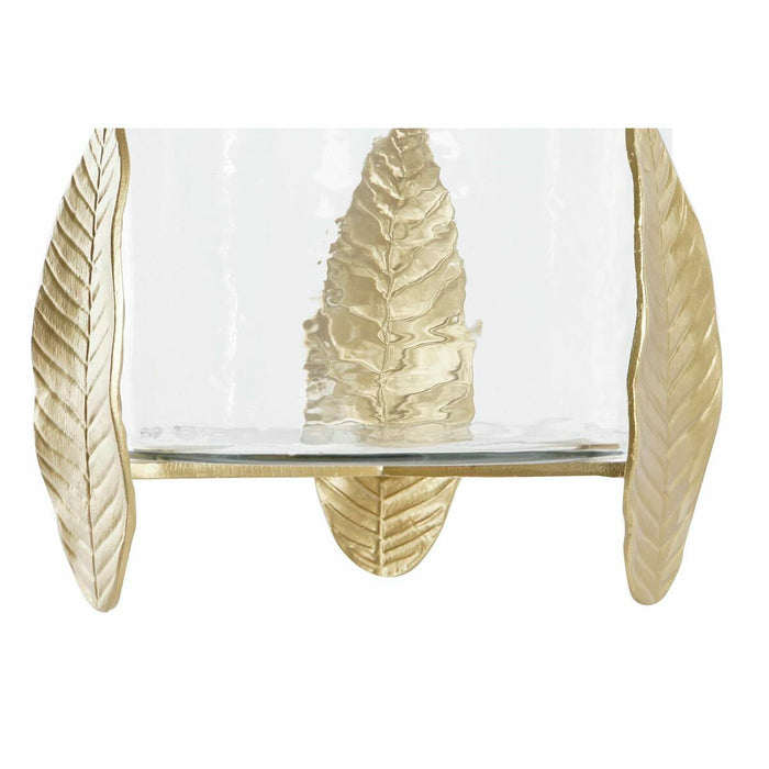 Suport de Lumânări DKD Home Decor Geam Aluminiu (26 x 26 x 27 cm)