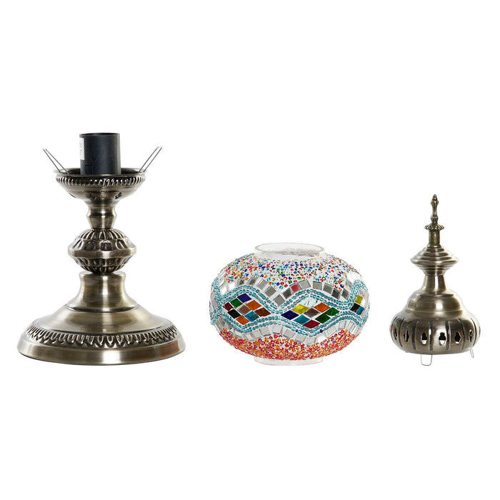 Lampă de masă DKD Home Decor Multicolor Metal Geam 50 W 250 V 15 x 15 x 41 cm 15 x 15 x 36 cm (2 Unități)