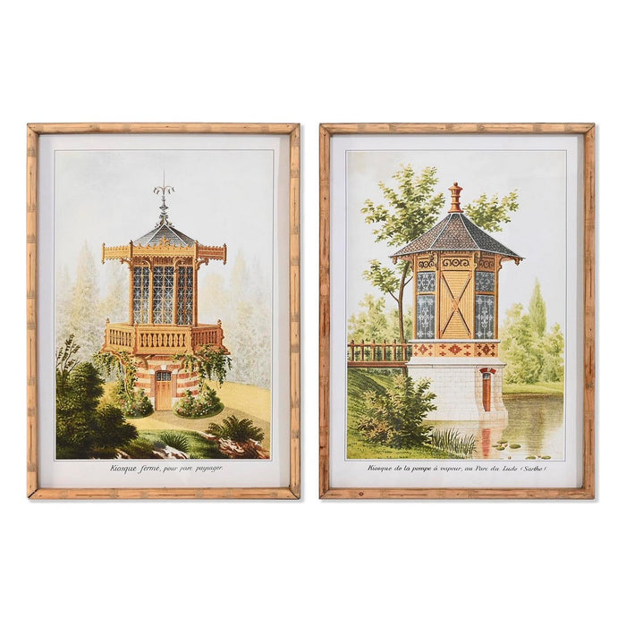 Tablou DKD Home Decor Brad Geam Oriental 50 x 3 x 70 cm 50 x 70 x 2,8 cm (2 Unități)