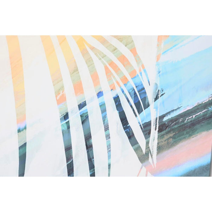 Tablou DKD Home Decor Palmieri 100 x 4 x 100 cm Tropical (2 Unități)