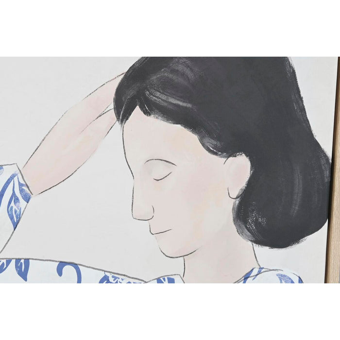 Tablou DKD Home Decor 80 x 4 x 120 cm Květiny Scandinav (2 Unități)