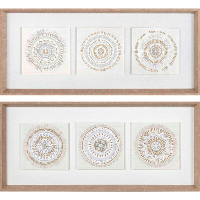 Tablou DKD Home Decor 61 x 3,8 x 26 cm 63,5 x 4 x 28,6 cm Cercuri Scandinav (2 Unități)