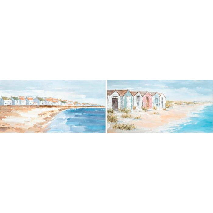 Pânză DKD Home Decor 120 x 3,5 x 60 cm 120 x 3,7 x 60 cm Plajă Mediterană (2 Unități)