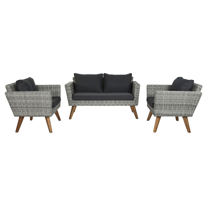 Set masă cu Trei scaune DKD Home Decor Negru 137 x 66 x 70 cm 93 x 52 x 37 cm 137 x 66 x 73 cm