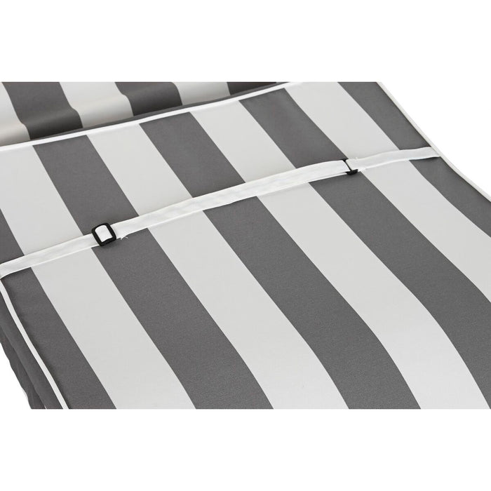 Pernă pentru șezlonguri DKD Home Decor Hamac Alb Gri 190 x 60 x 5 cm