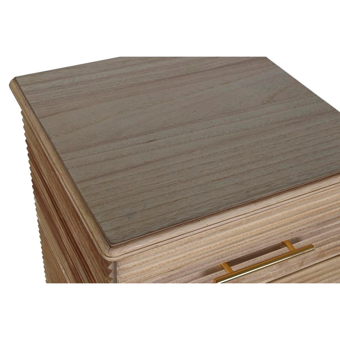 Comodă DKD Home Decor Auriu* Maro Deschis Lemn Lemn de paulownia Lemn MDF Scandi 45 x 40 x 100 cm 42 x 40 x 100 cm